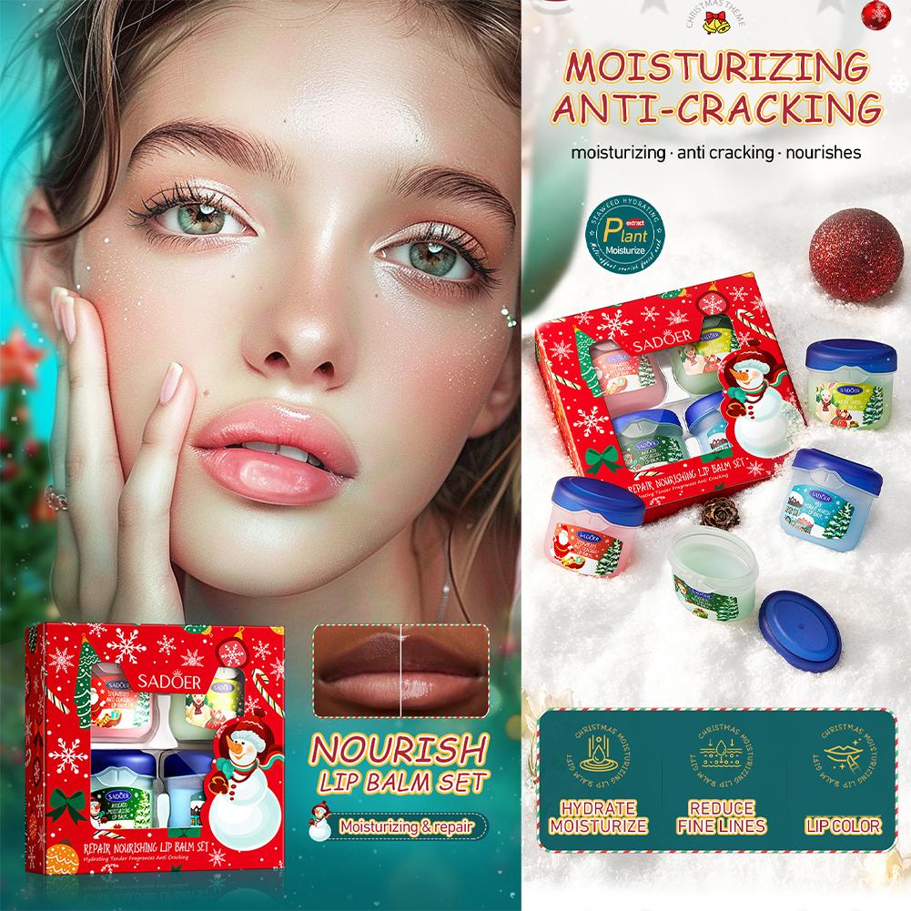 Skincare Xmas Sets - 3/4/5/6/10개/세트 크리스마스 립밤 선물 세트 영양