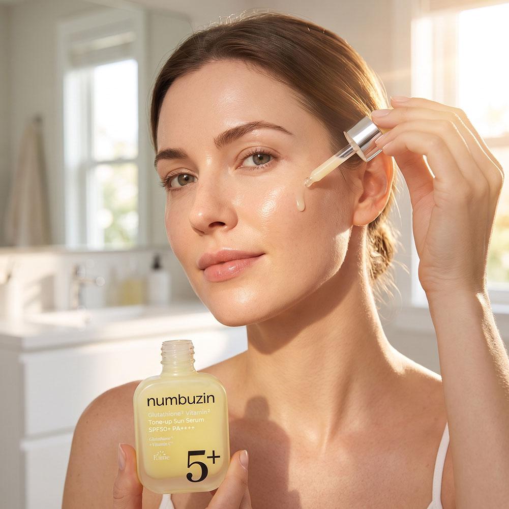 넘부진 5+ 글루타치온 비타민 톤업 선 에센스 브라이트 - Ferulic Acid Serum 리뷰 및 가격